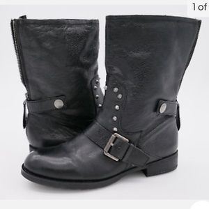 Franco Sarto Women’s Privy Leather Studded Moto Boots